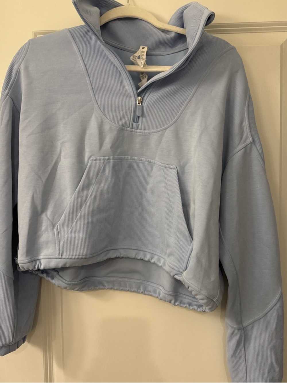 lululemon athletica Pale Blue Cropped Quarter-Zip Pullover